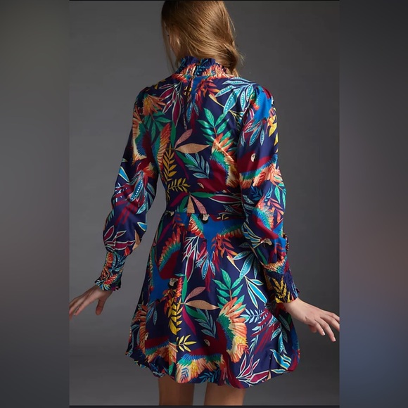 Farm Rio x Anthropologie - Toucan Print Mini w/Tie Waist - Size L - Picture 2 of 9